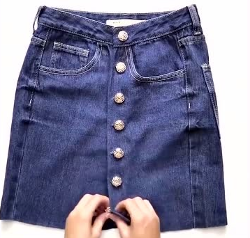 牛仔裤改造裙子